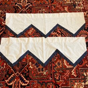 2 country curtains navy & white valances there are 2 total